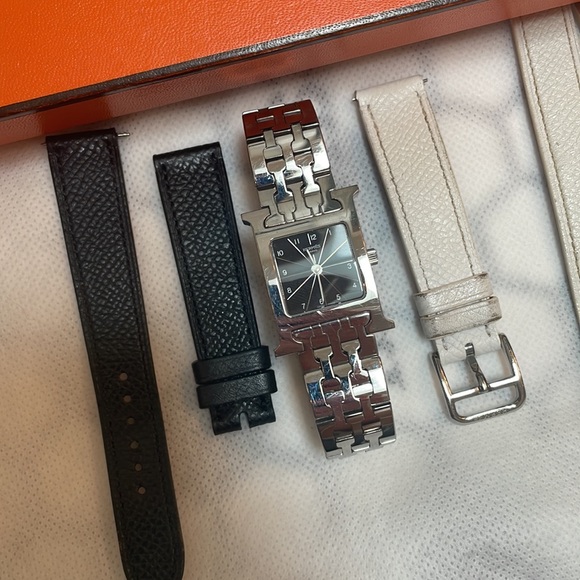 Hermes H Heure watch with bonus 2 extra bands. Excellent condition